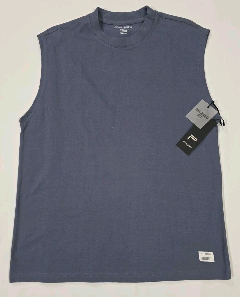 Public Supply NYC Men's Relaxed Fit Sleeveless T-Shirt Dusty Blue - Large - NWT